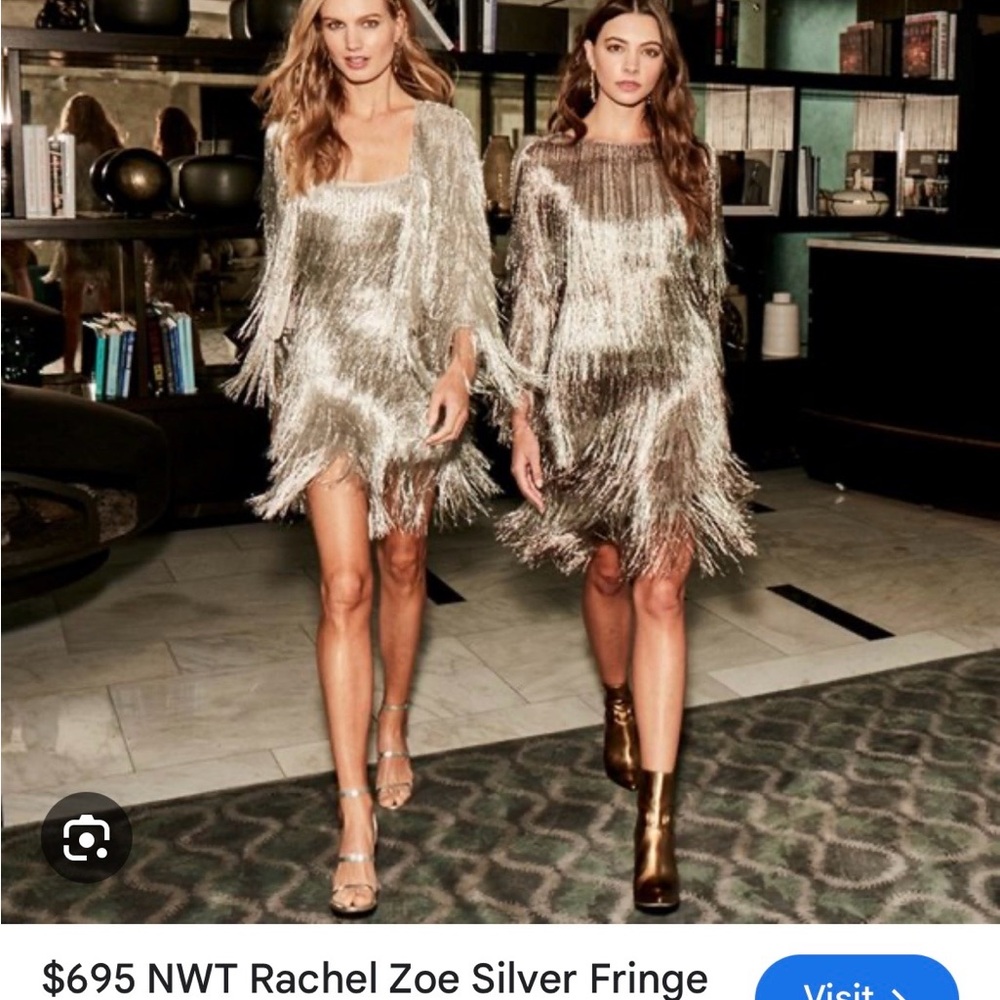 Rachel Zoe Metallic Fringe Dress